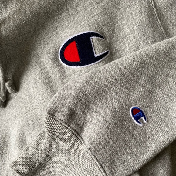 CHAMPION classic grey reverse weave hoodie sweatshirt - Picture 3 of 6